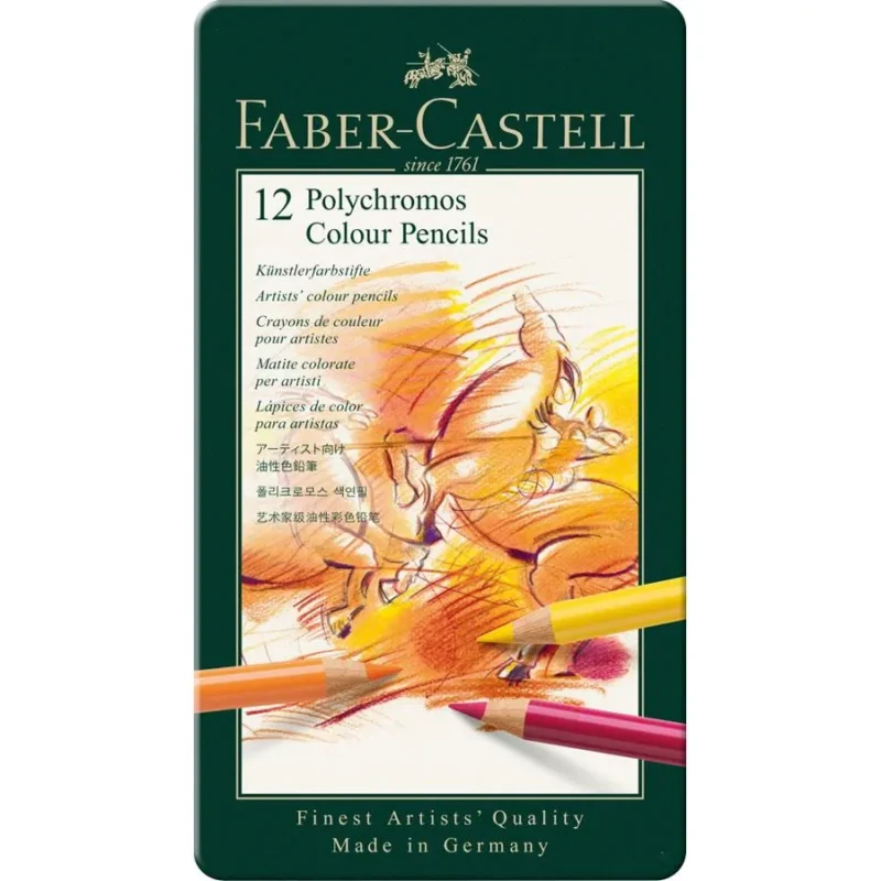 Faber Castell Polychromos colour pencil, tin of 12