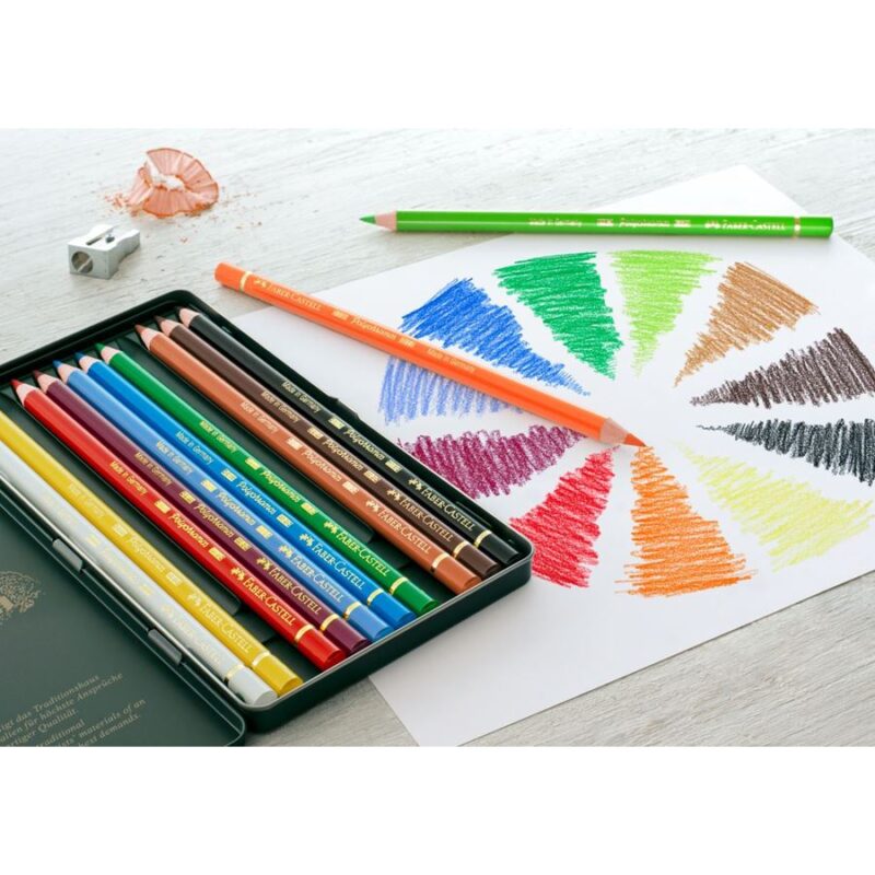 Faber Castell Polychromos colour pencil, tin of 12 – Image 3