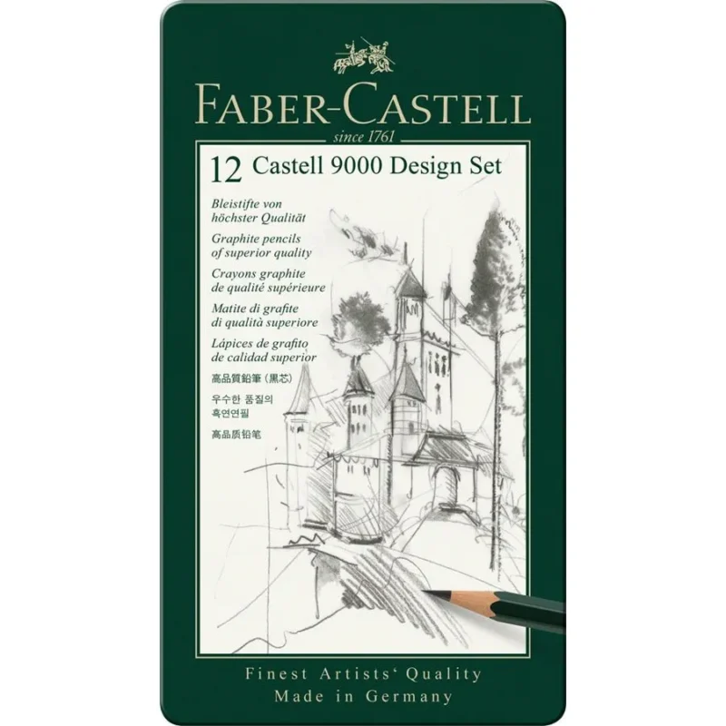 Faber Castell 9000 graphite pencil, Design Set, tin of 12