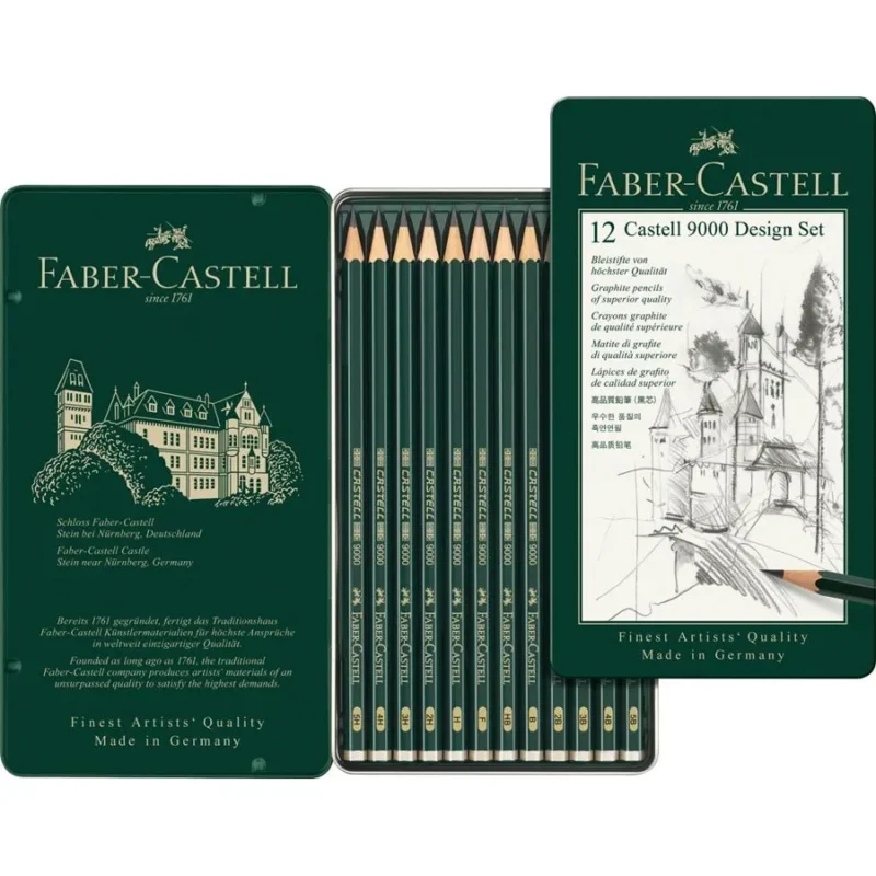 Faber Castell 9000 graphite pencil, Design Set, tin of 12 – Image 4