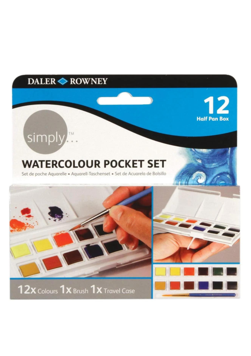 Daler-Rowney simply watercolour pans pocket set of 12 Aquarelle