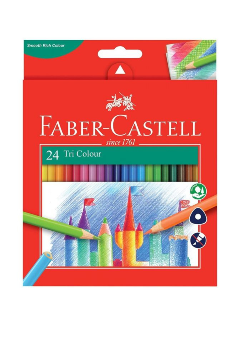 Faber-Castell 24 Crayons de couleur Tri Colour