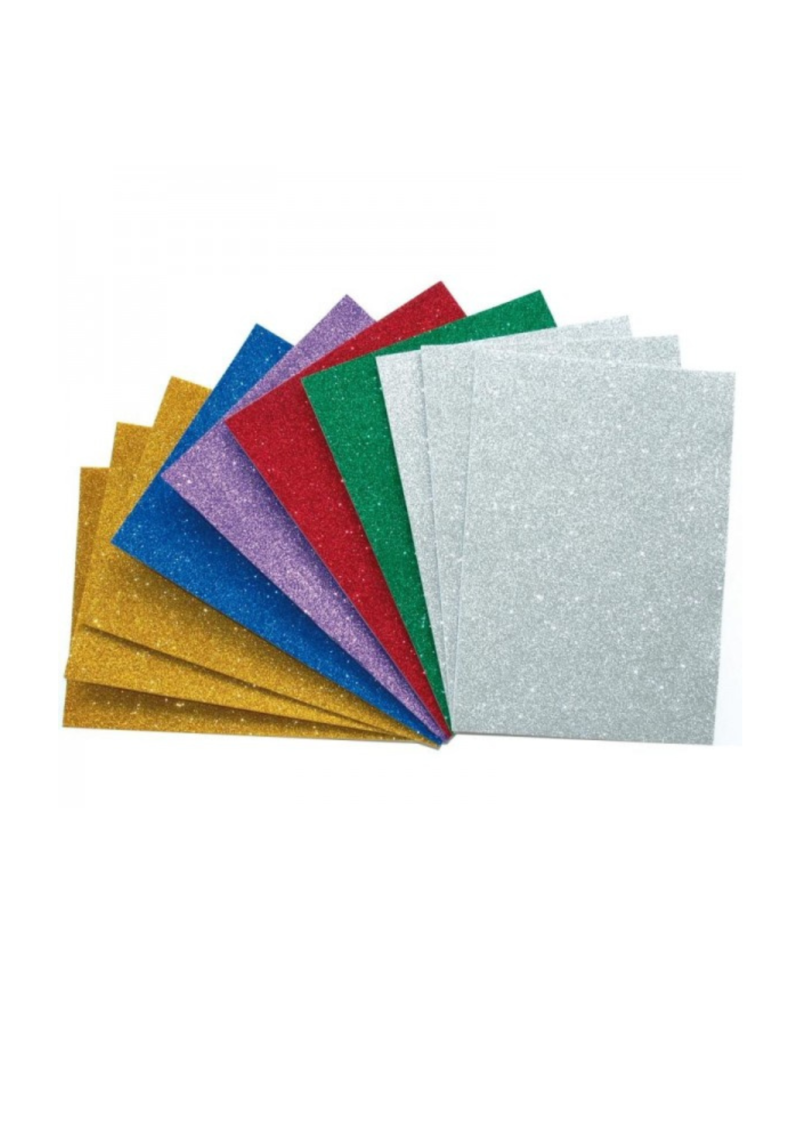 Papier mousse brillant & adhesive A4 10 couleurs