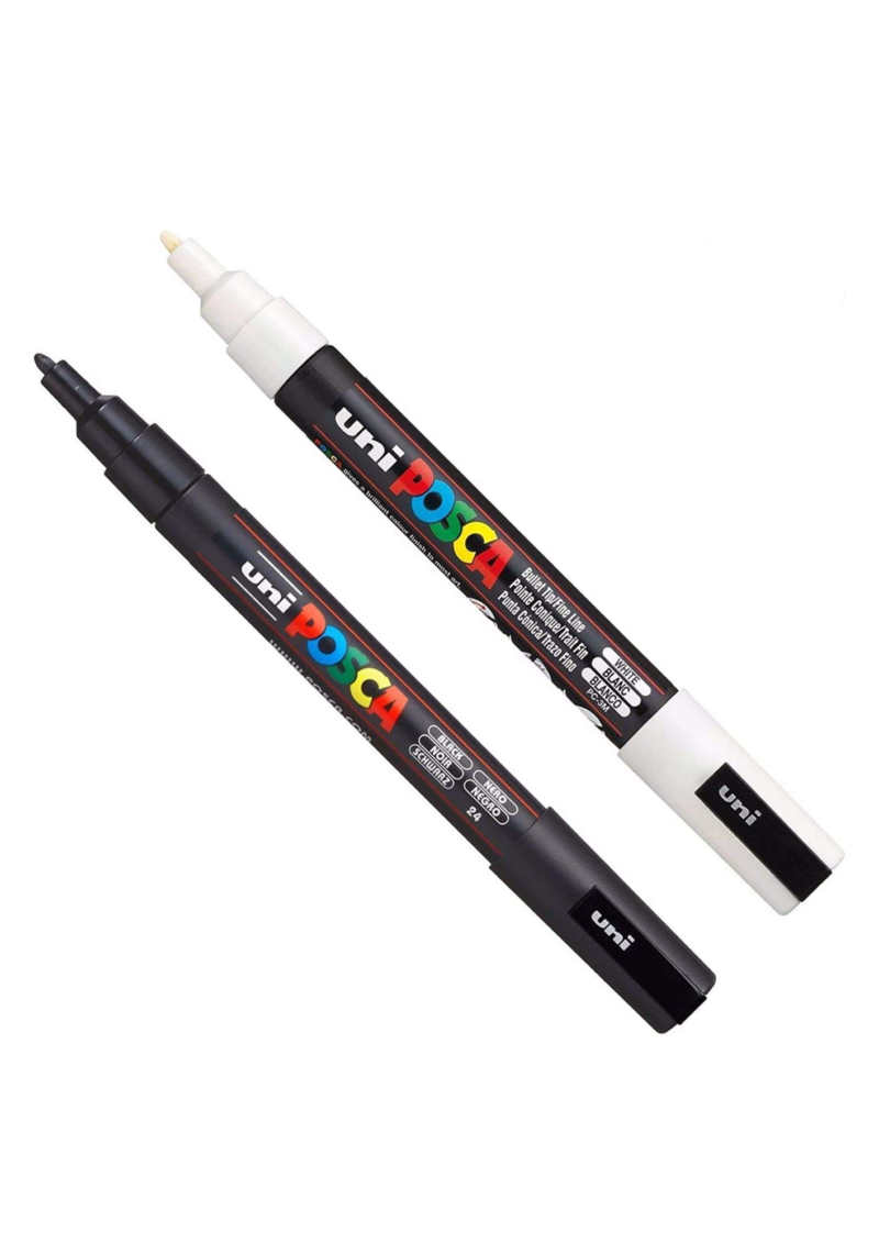 Uni Posca Marker PC-3M Paint Glass Pen Fine Bullet Tip 1.3mm