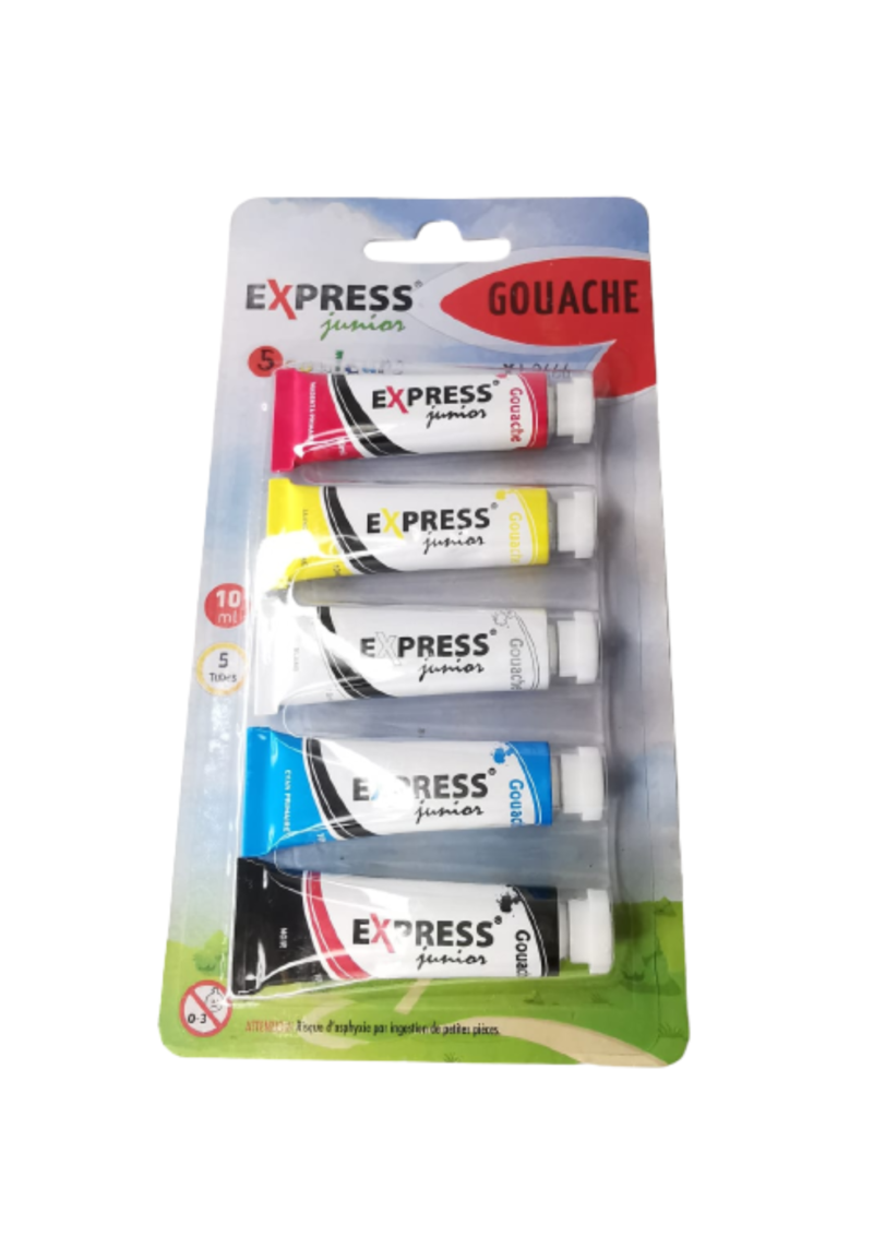 Gouache 5 tubes de couleurs primaire Express