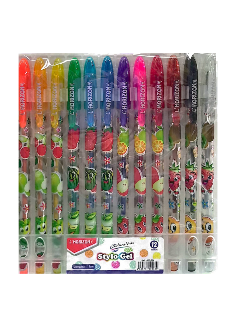 Stylo Gel 12 couleurs vives