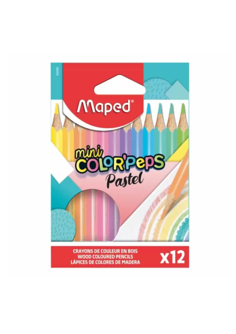 CRAYONS COULEUR PASTEL 12 MAPED