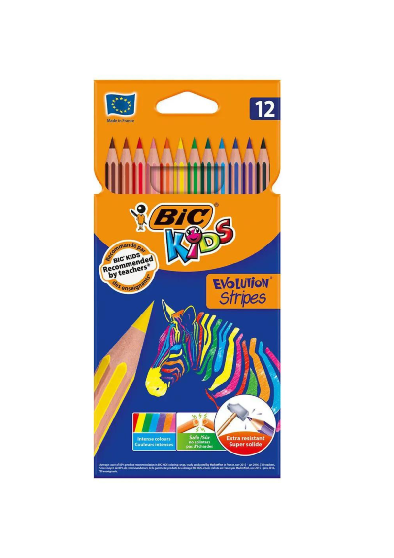 Crayon de couleur 12 - BIC Evolution Stripes