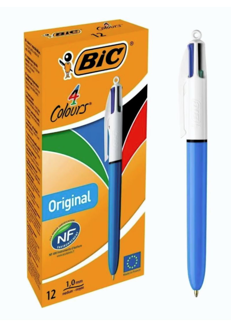 BIC Stylo bille 4 couleurs rétractables Classique