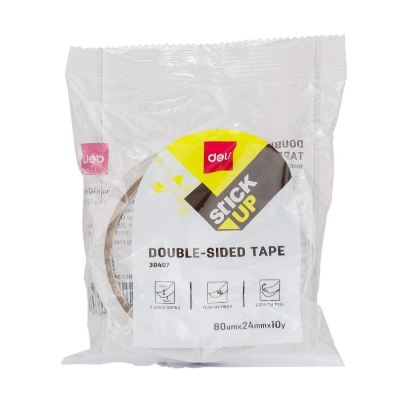 DELI DOUBLE SIDED TAPE 80MM X 24MM - 30407