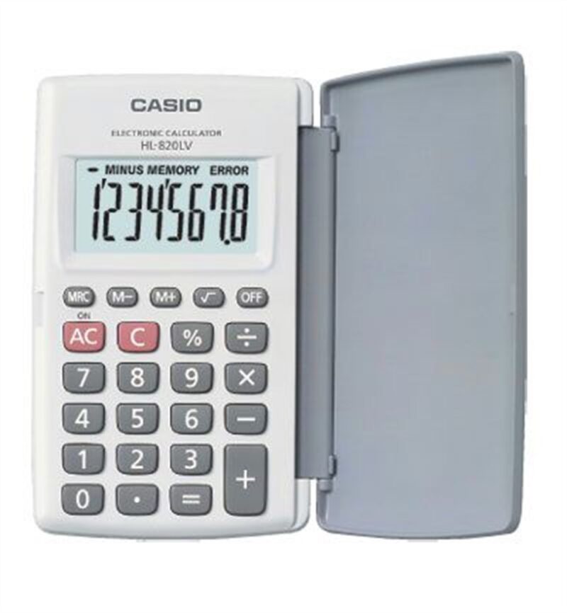 Calculadora Casio Hl-820lv-we Gris Resina