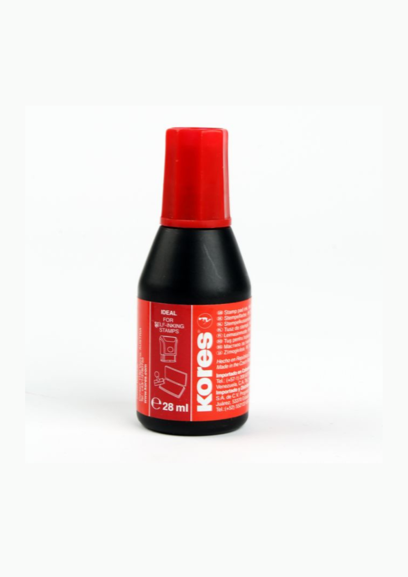 Encre à tampon Kores - contenu: 28 ml - rouge