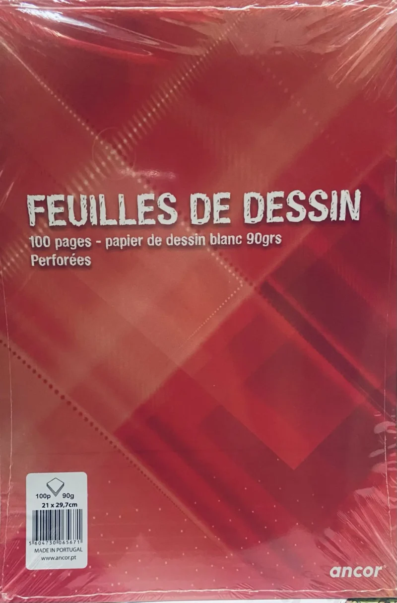 Feuilles de dessin A4 96p 90gr Ancor