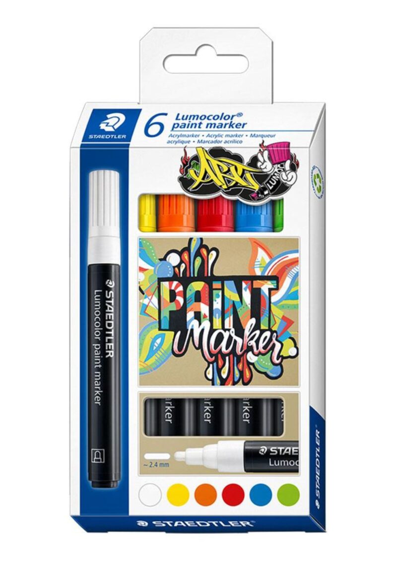 Boite de 6 marqueur acrylique - Staedtler