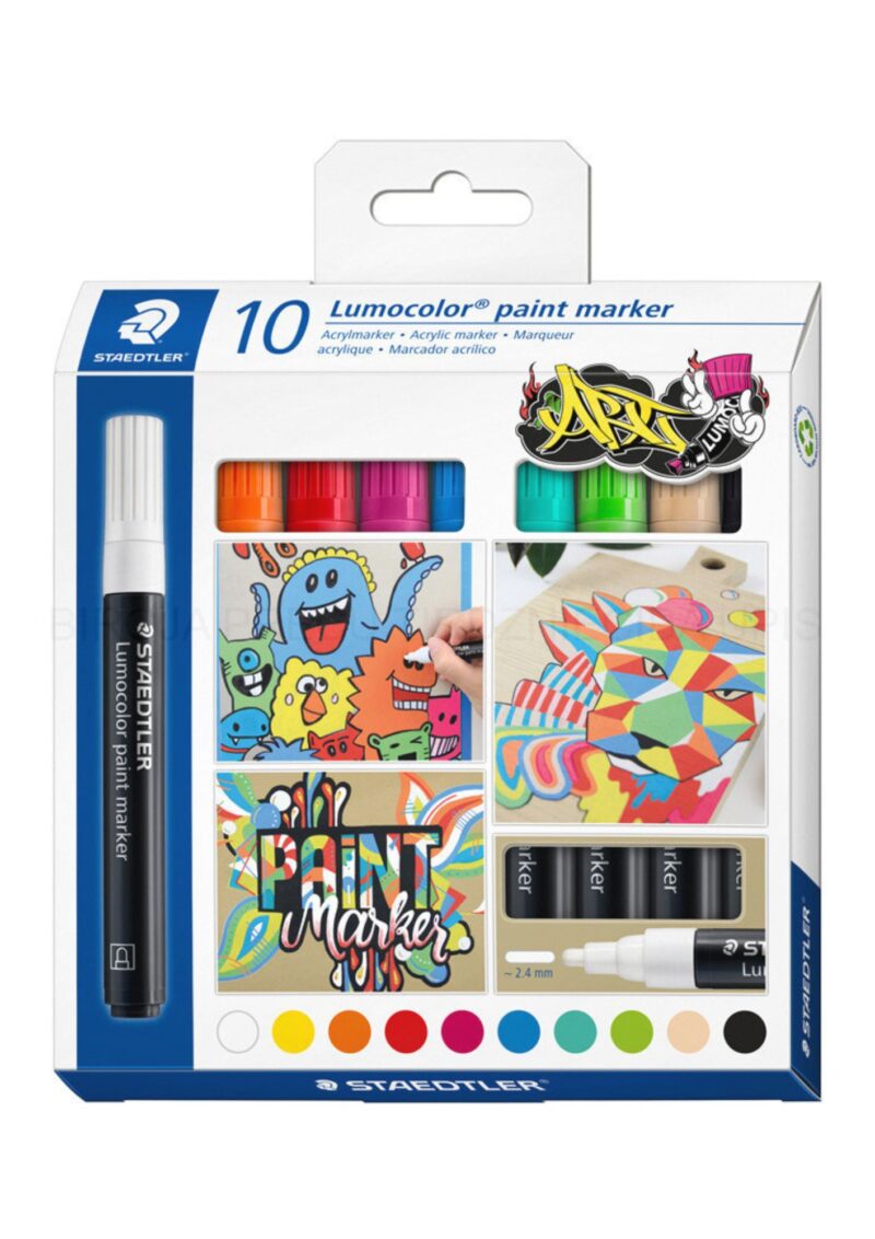 Boite de 10 marqueur acrylique - Staedtler