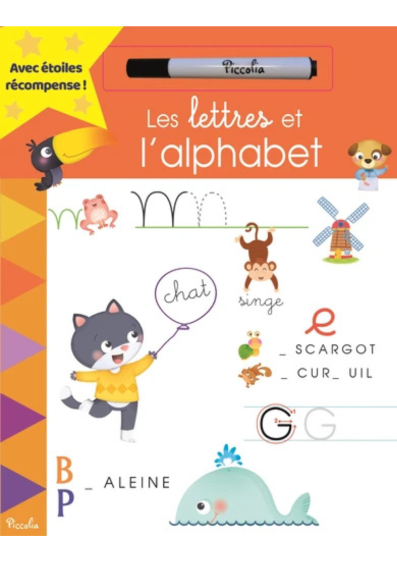 Les lettres et l'alphabet - Avec 1 feutre effaçable