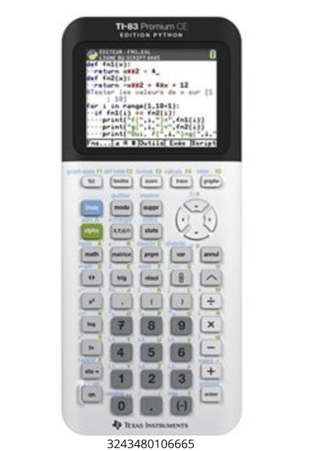 Calculatrice Graphique Texas Instruments TI‑83 Premium CE Edition Python