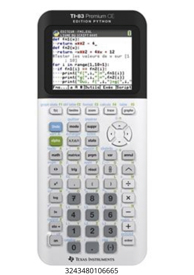 Calculatrice Graphique Texas Instruments TI‑83 Premium CE Edition Python