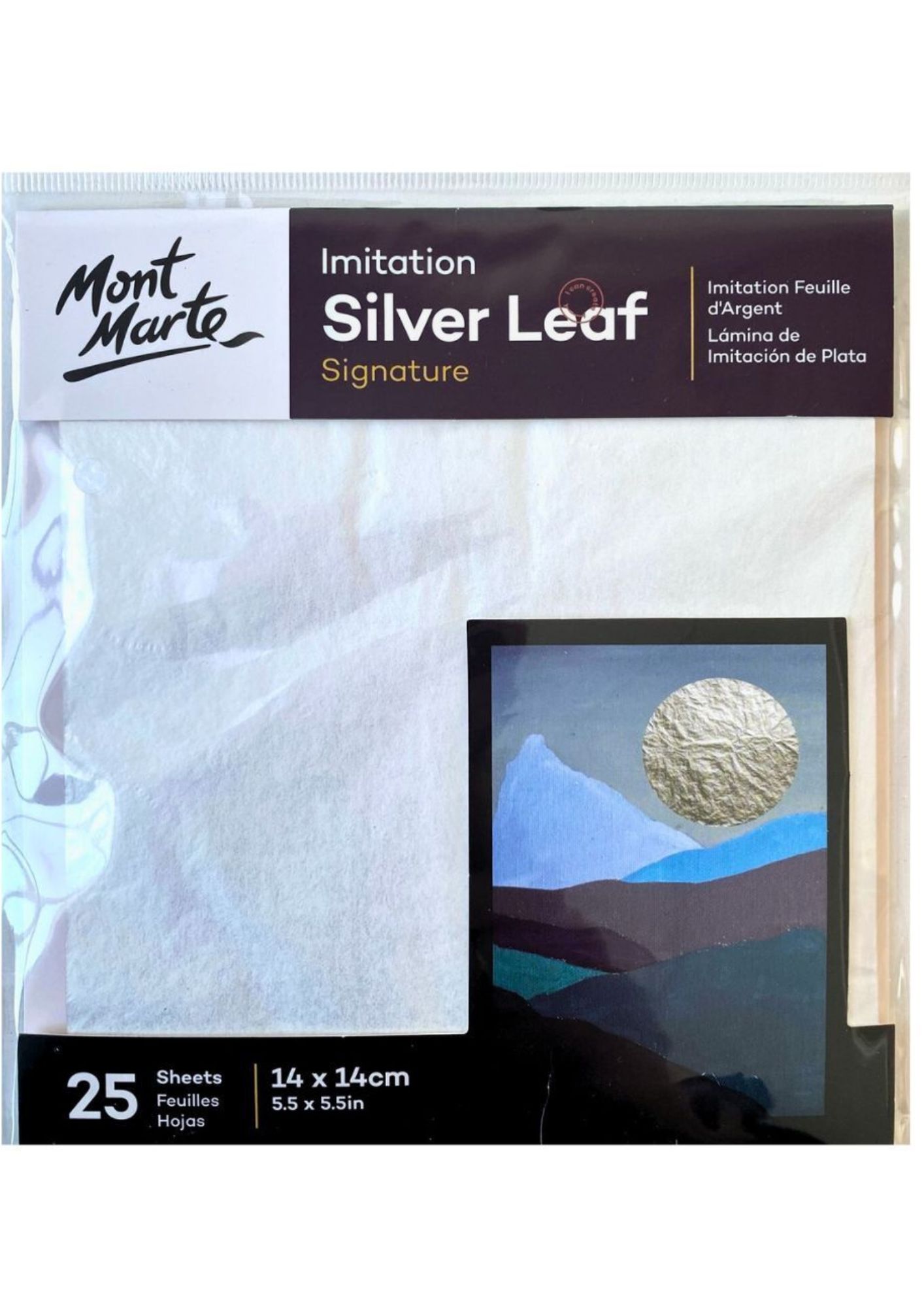 Imitation Silver Leaf 14x14cm 25 Sheet
