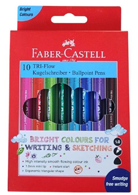 Faber-Castell TRI-Flow Ballpoint Pens Assorted 10 Pack