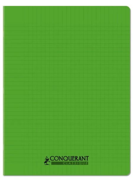 CAHIER PP VERT 24X32 140P SEYES 90G PIQURE