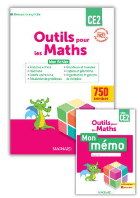 Outils pour les Maths CE2 par domaine (2025) - Fichier de l'élève + Mémo