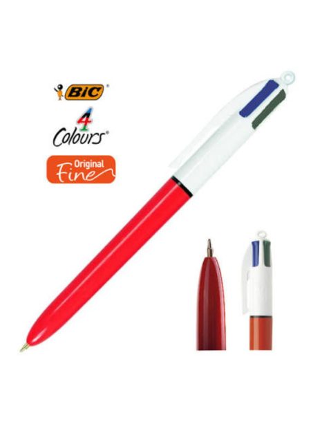 Stylo 4 Couleur Bic Pointe Fin