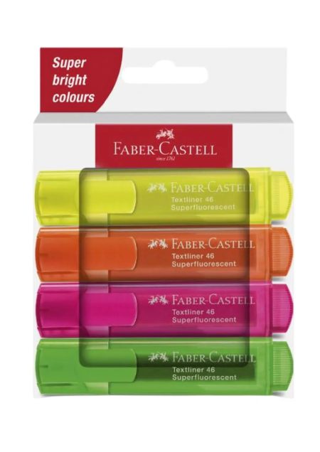 Faber Castell Highlighter 46 Super Fluo (Set 4 Colors)
